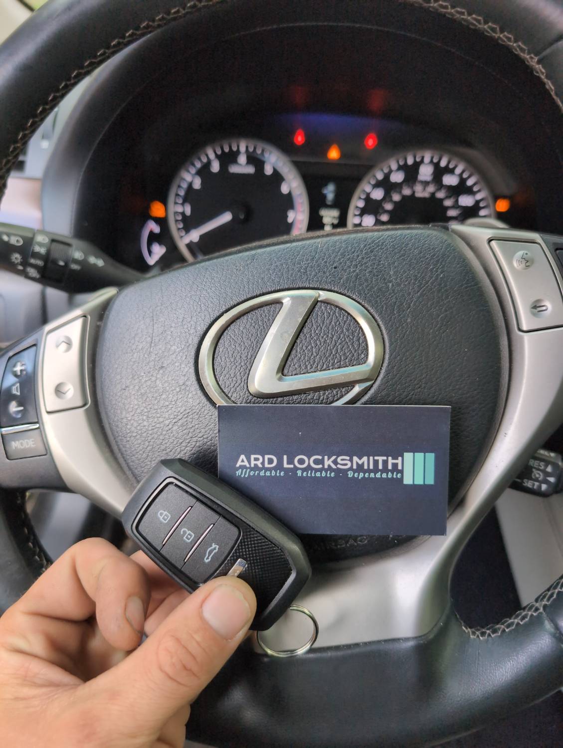 Lexus GS 350 smart key and ARD Locksmith card documented after programming